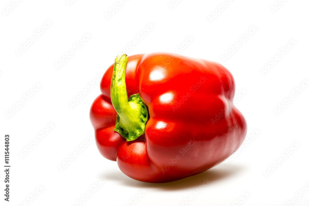 Red pepper on white background