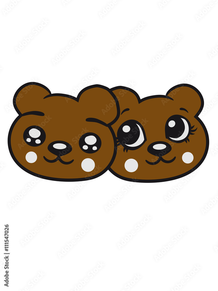 couple couple 2 faces head female girl woman sweet cute comic cartoon teddy bear couple couple 2 faces head female girl woman sweet cute comic cartoon teddy bear