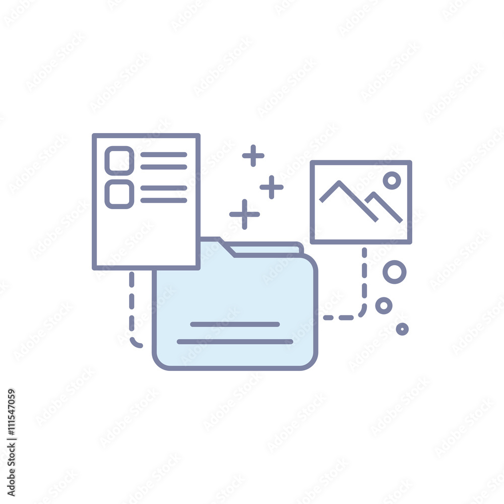 Modern concept of the file icon. Flat line illustration Modern concept of the file icon. Flat line illustration