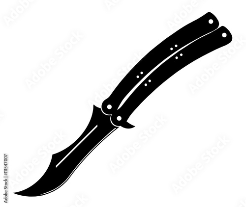 Fotografia Butterfly Messer Schwarz - Butterfly Knife Black