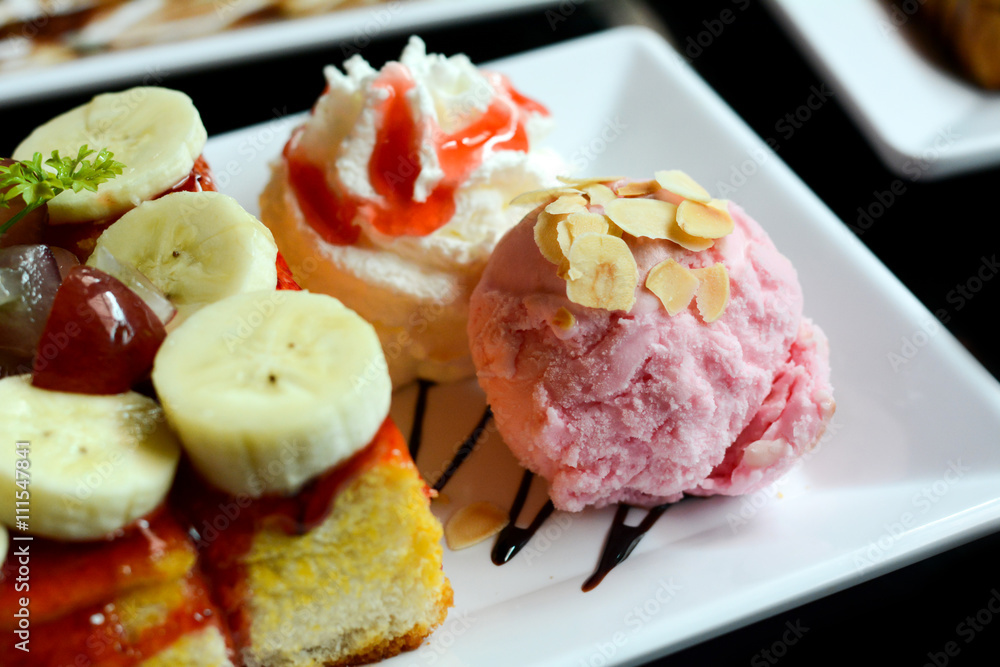 Ice cream and bread Ice cream and bread