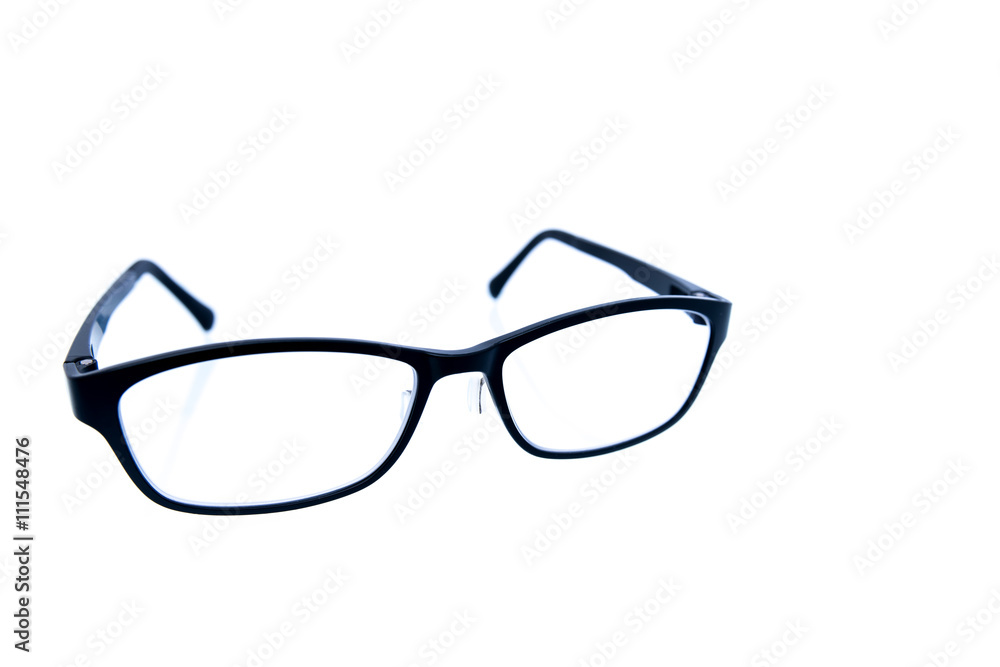 Black Eye Glasses Isolated on White - fashionable Glasses
