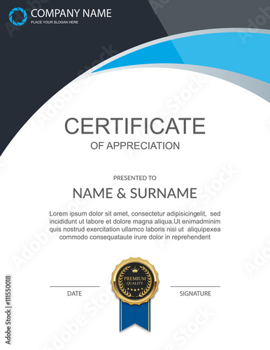 Vector certificate template.