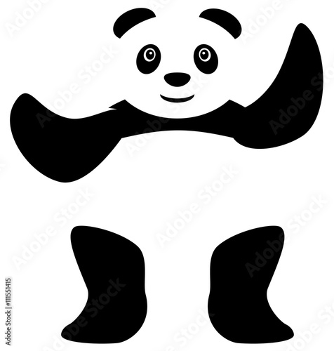 Fototapeta Naklejka Na Ścianę i Meble -  Standing panda with a raised hand vector image