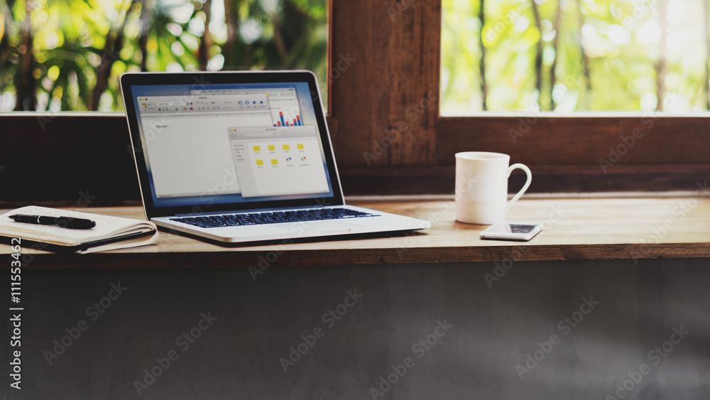 Workplace Stationary Business Analysis Concept Workplace Stationary Business Analysis Concept