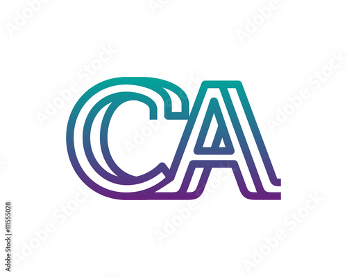 CA lines letter logo 
