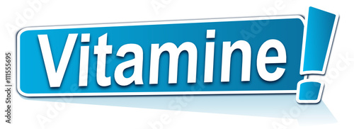 vitamine sur étiquette bleue