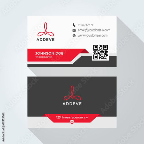 Dynamic Minimal Business card template with QR Code