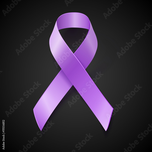 Periwinkle ribbon on black background. Eating Disorder, Bulimia and other awareness symbol. 