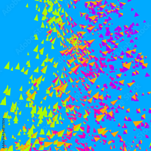 Pyramids in Empty Space. Chaotic Particles. Abstract Dynamic Background. Science and Connection Concept. Futuristic Design. Vector Illustration.  © Login