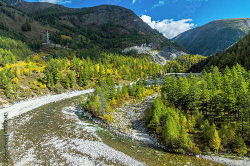 Black Irkut River in Sayan Mountains