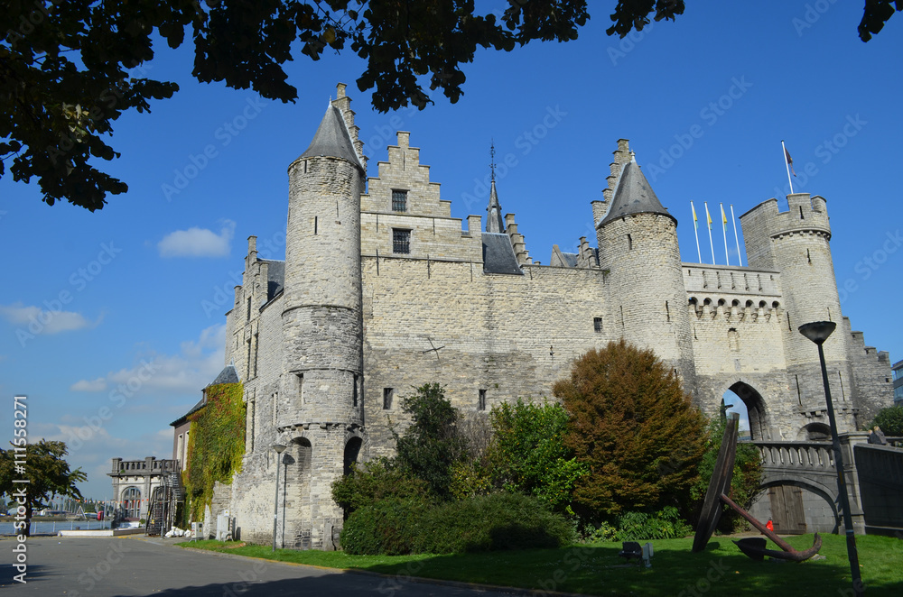 Medieval fortress het Steen in the old city center of Antwerp
