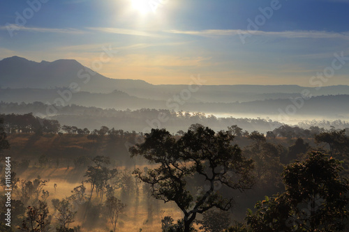 The beauty of the natural environment during sunrise and sunset .at Khao Kho District ,Phetchabun Province in Thailand photo