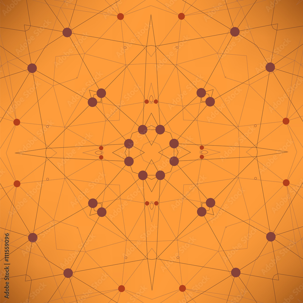Orange Technology Background with Particle, Molecule Structure. Genetic and Chemical Compounds. Communication Concept. Space and Constellations. Orange Technology Background with Particle, Molecule Structure. Genetic and Chemical Compounds. Communication Concept. Space and Constellations.