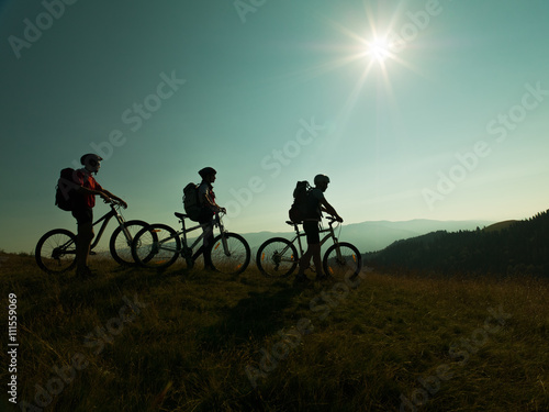 bikers with mountain bike