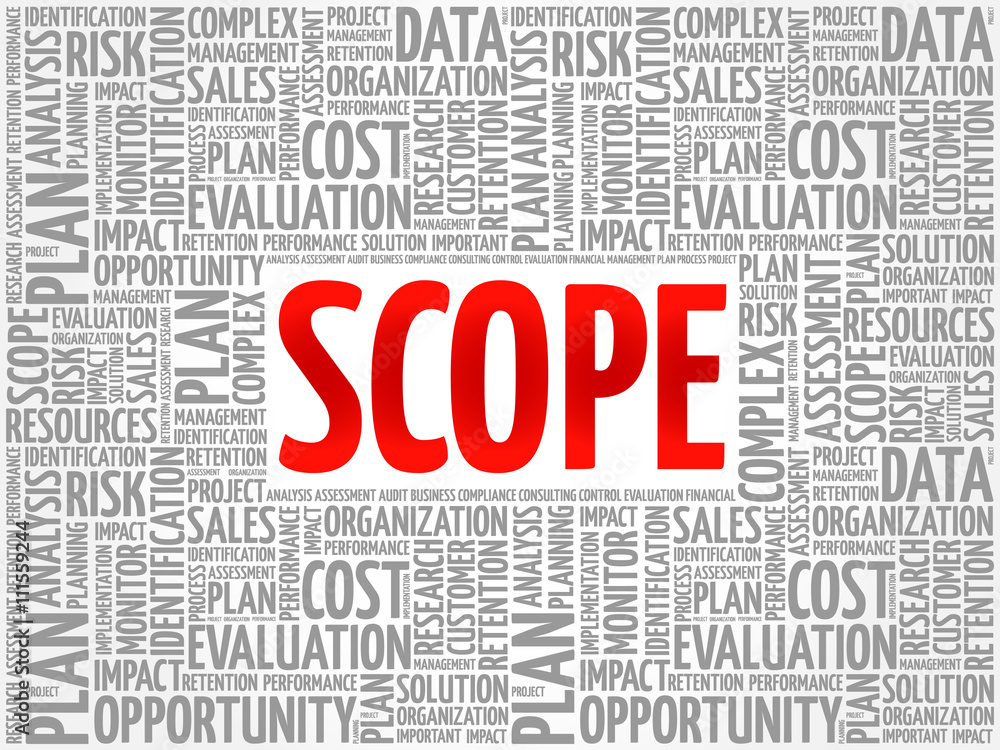 SCOPE word cloud, business concept SCOPE word cloud, business concept