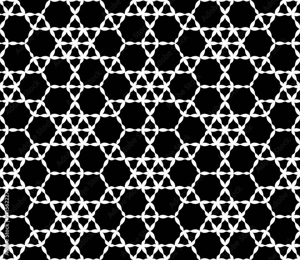 Fototapeta premium Vector modern seamless geometry pattern, black and white abstract geometric background, subtle pillow print, monochrome retro texture, hipster fashion design