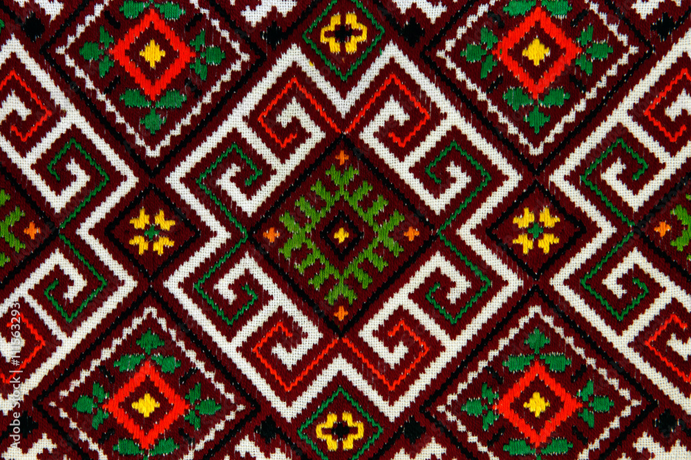 Ukrainian ethnic ornament cloth fragment