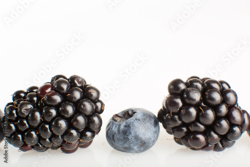Blueberries and blackberries.