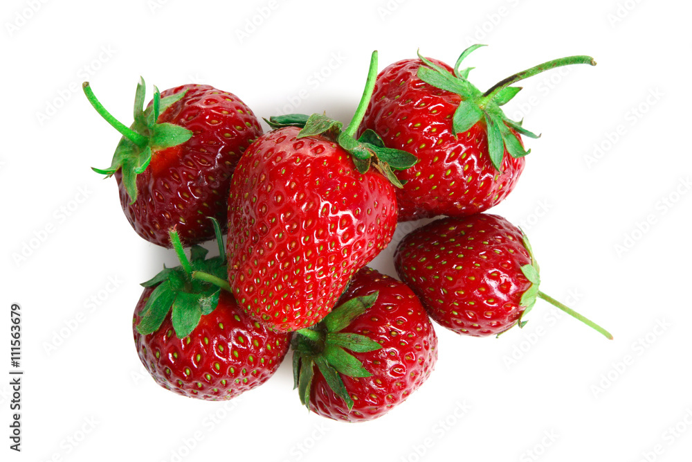 a bunch of ripe delicious strawberries on white isolated background a bunch of ripe delicious strawberries on white isolated background