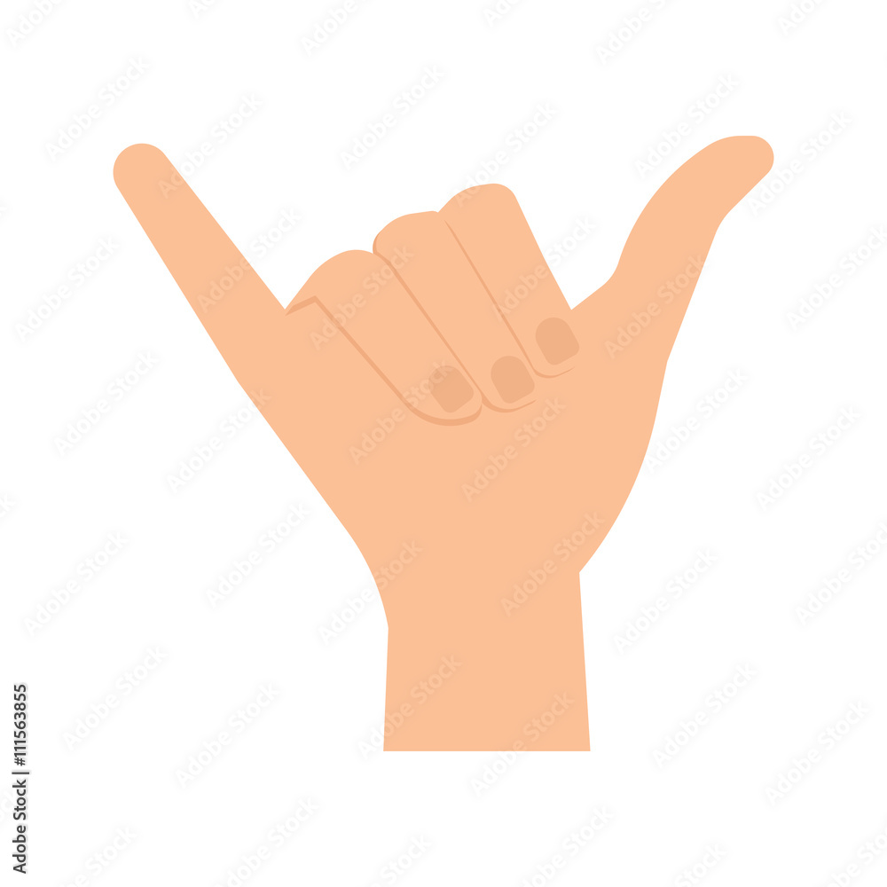 Human Hand in Shaka Sign Vector Illustration Human Hand in Shaka Sign Vector Illustration