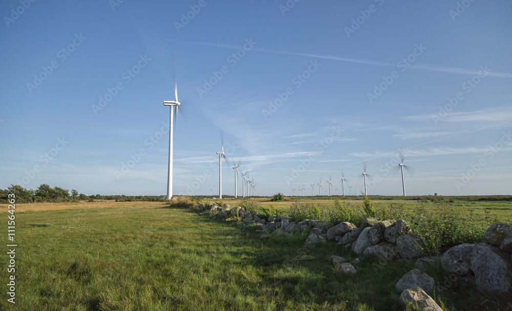 Wind Powerplant Farm in Field Wind Powerplant Farm in Field