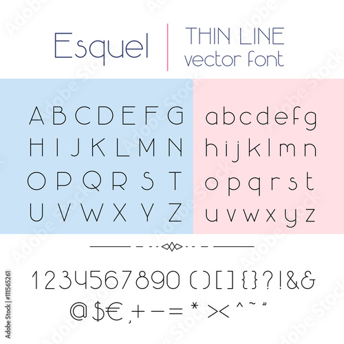 Thin line font