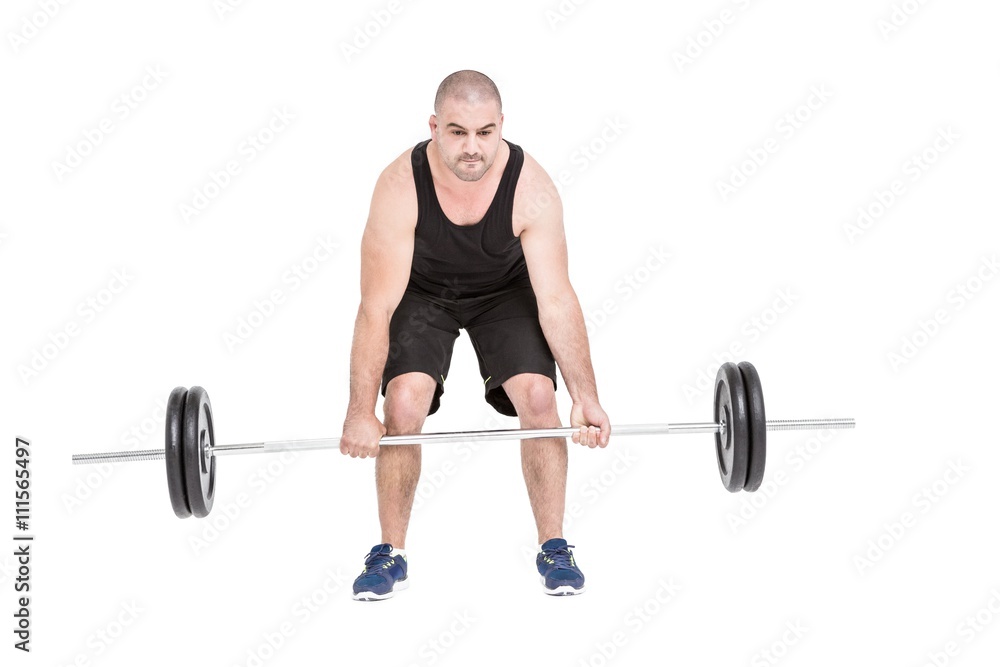 Bodybuilder lifting heavy barbell weights Bodybuilder lifting heavy barbell weights