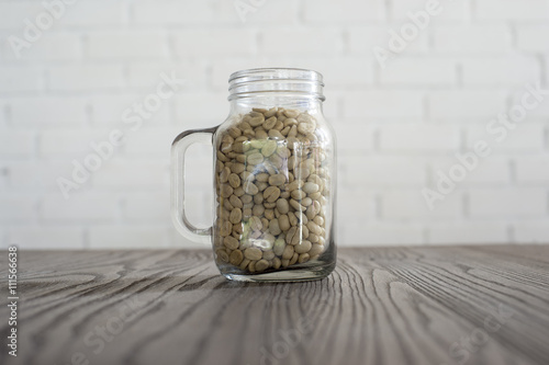 coffee beans in a bottle 