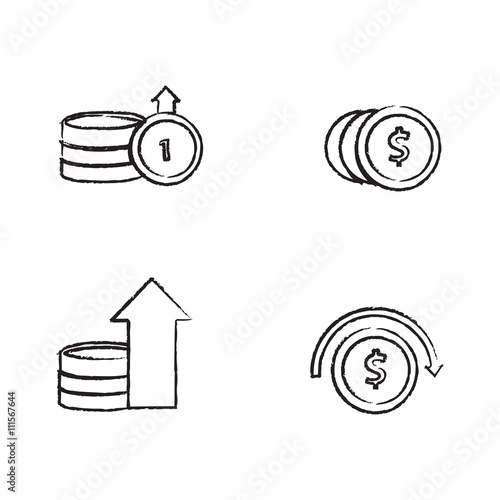 Draw set of coins design