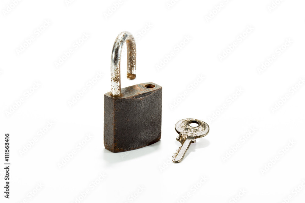 old locks and keys on white backgroung old locks and keys on white backgroung