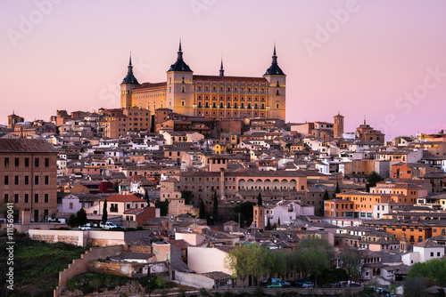 Toledo with Alcazar at sunset (Spain)