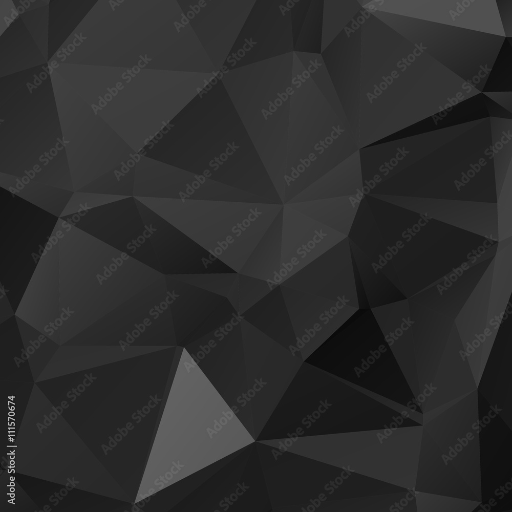 Plakat Low poly triangulated background. Black and white. Vector illustration.