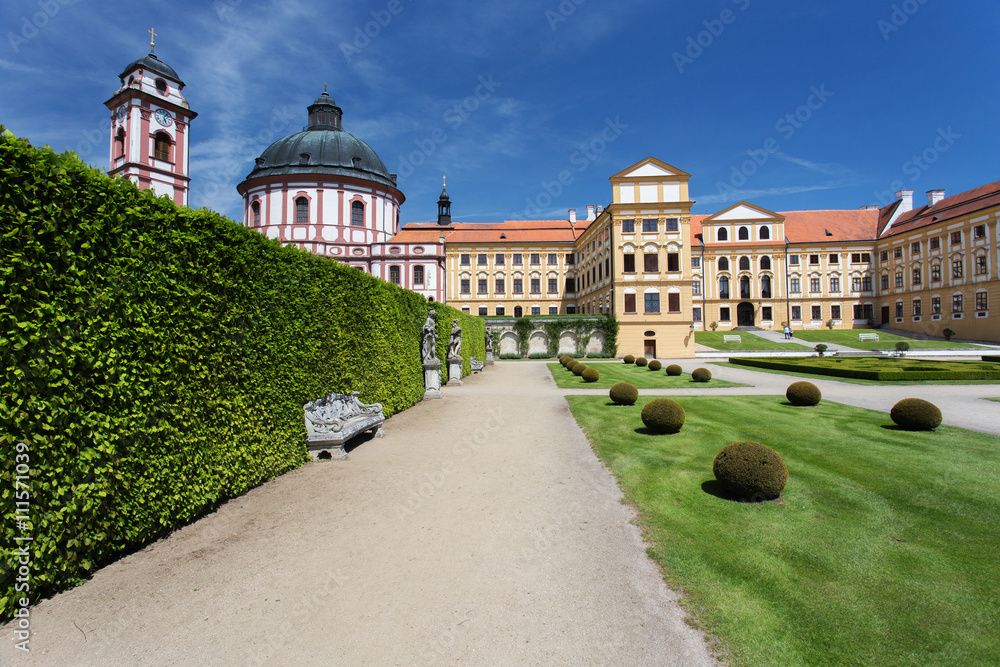 Jaromerice nad Rokytnou castle, Czech Republic. Sunny day at the