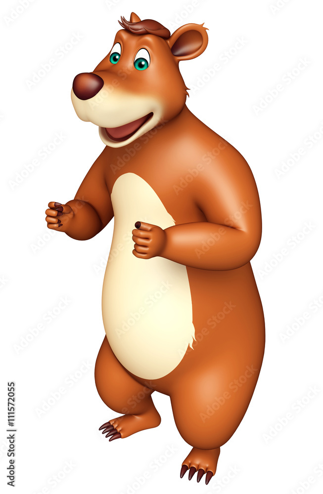 Naklejka premium cute funny Bear cartoon character