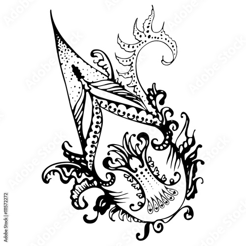 decorative floral element of beautiful paisley henna design Vector Illustration