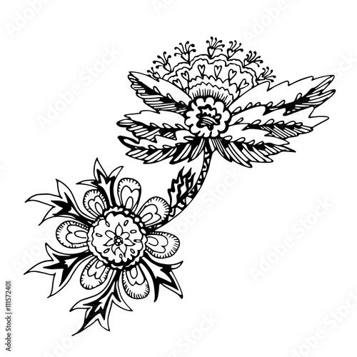 decorative floral element of beautiful paisley henna design Vector Illustration