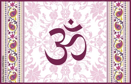 aum syllable, paisley design ,Hinduism, India