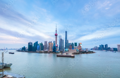shanghai skyline in the afternoon