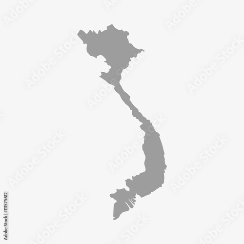Vietnam map in gray on a white background