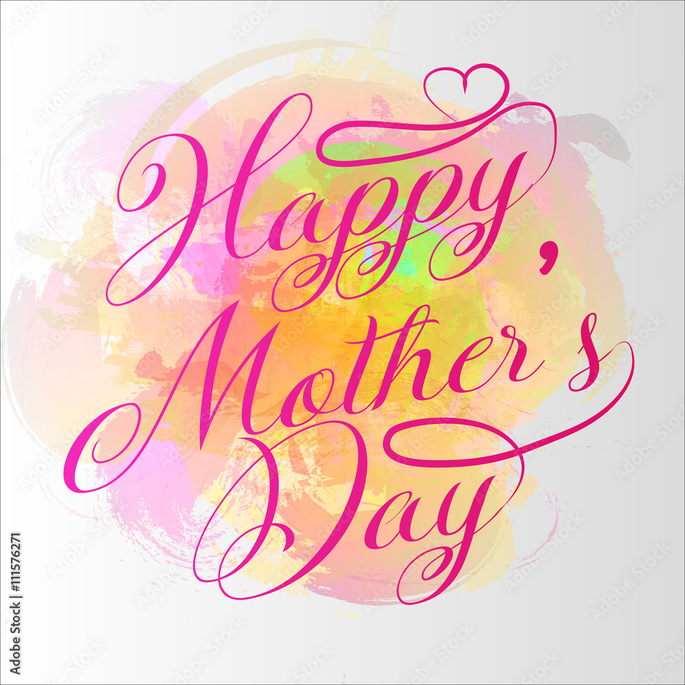 Happy Mother's Day! Greeting card. Celebration background in wat
