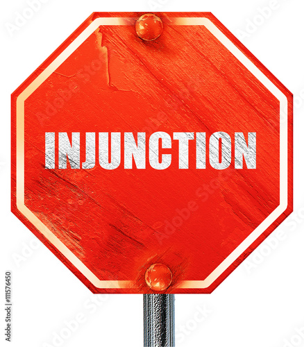 injunction, 3D rendering, a red stop sign
