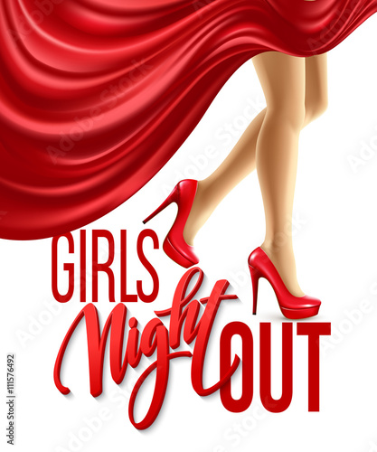 Girl Night Out Party Design. Vector illustration