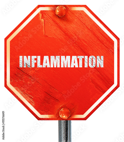 inflammation, 3D rendering, a red stop sign photo