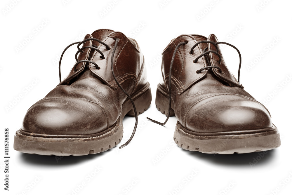 pair of old brown shoes pair of old brown shoes