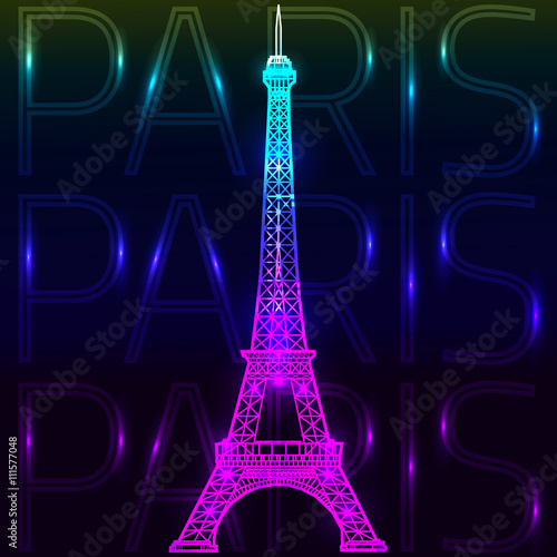 Eiffel Tower on a shining background. Vector © arabel0305