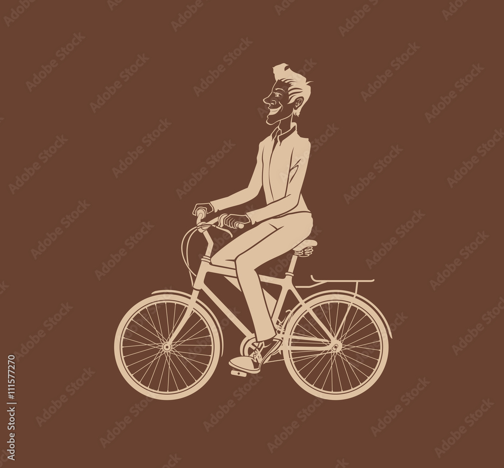 Man bicycling. The vector illustration of the Man bicycling. Cyclist Silhouette. Bicycle Rider. Bicyclist. Hipster Man with Bicycle. Graphic Design Element. Man bicycling. The vector illustration of the Man bicycling. Cyclist Silhouette. Bicycle Rider. Bicyclist. Hipster Man with Bicycle. Graphic Design Element.