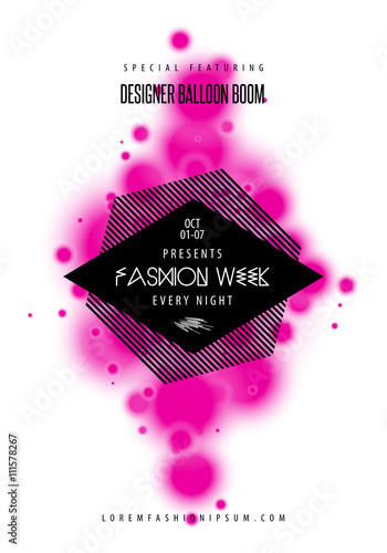 Summer Dance party music poster template. Text instructions included hidden layer. Vector abstract background.