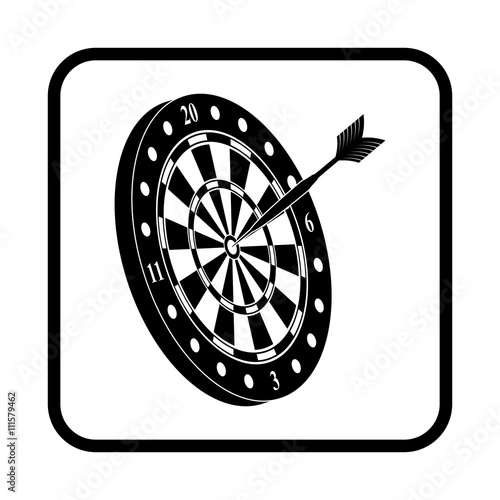 Dart and dartboard vector icon