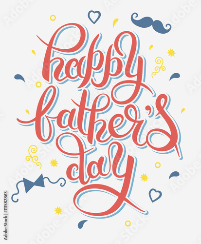 happy father's day handwritten inscription design greeting card